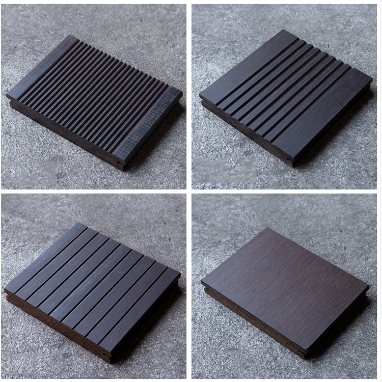 Stripe Strand Woven Outdoor Bamboo Panels , Bamboo Timber Sheets For Flooring