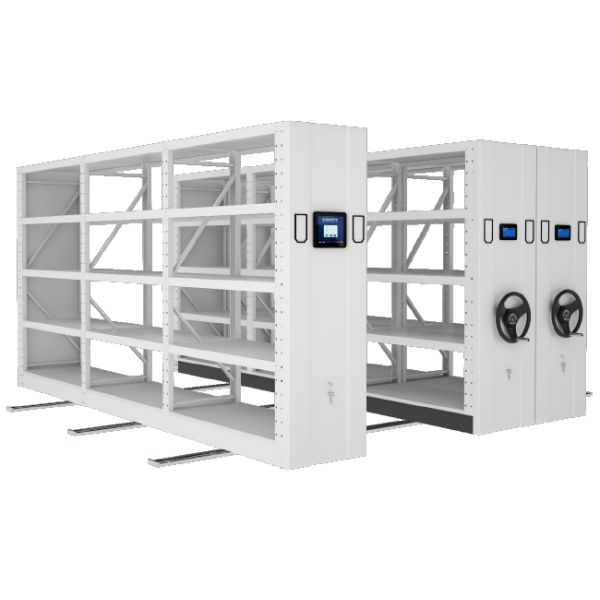 Electric Mobile Shelves Racking Hand Cranked Compact Movable Shelving High-Density Shelves