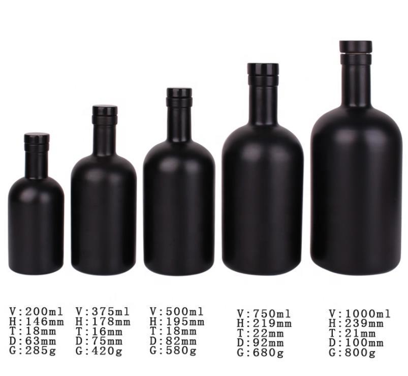 Custom Logo 375ml 750ml Flint Glass Water Bottle with Stopper