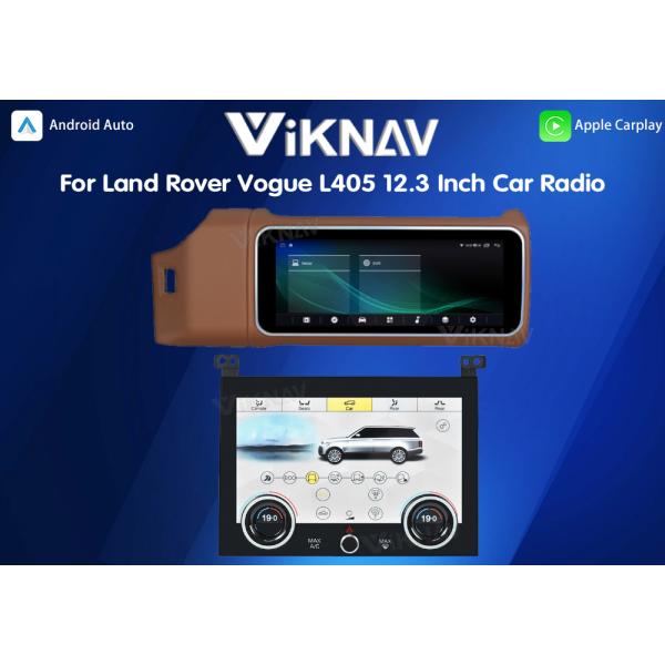 Viknav 12.3 Inch Touch Screen Car Radio And AC For Land Rover Range Rover Vogue L405 2013-2017 Multimedia Player GPS Navigation Head Unit (Brown All)