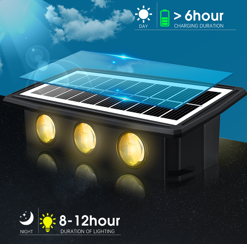 2 Mode RGB Wall Light LED Solar Powered Lights IP65 Color Changing