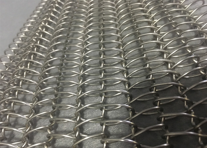Metal Spiral Mesh Belt , Decorative Wire Mesh Belt Anti Rust For Restaurant