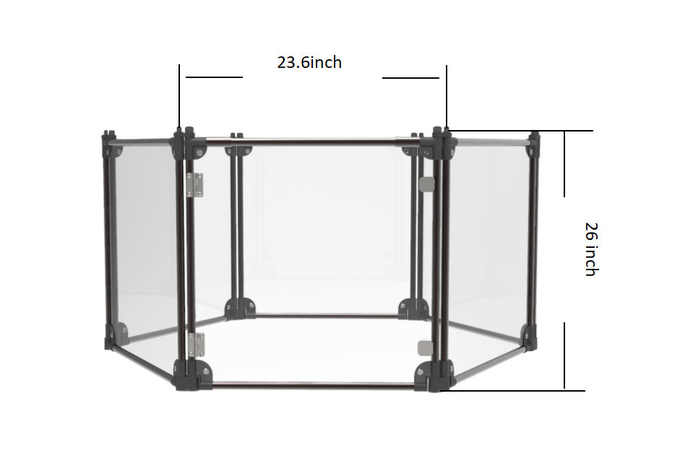 Impact Resistant Black Clear Acrylic Dog Pen For Puppies And Cats