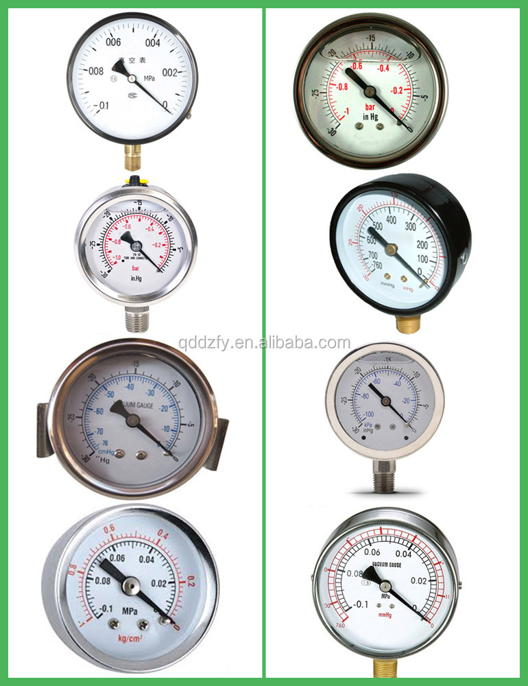 OEM Negative Air Pressure Gauge Manometer Bourdon Pressure Gauge Meter