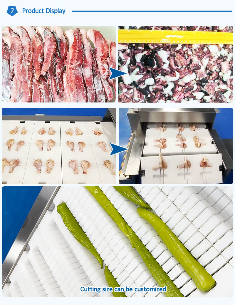 Industrial Poultry Seafood Cutting Machine for Squid Ring Chicken Leg Dicing Long Chili 220V/380V