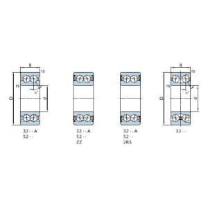 Double Row ZZ P6 3200A Angular Contact Ball Bearings