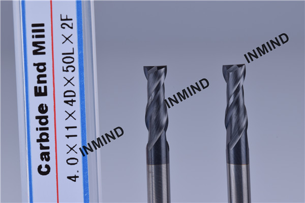 Upto HRC50 AlTiN Coating , 4mm Square carbide end mill cutter 2 Flute , Carbide end mill , Grain Size 0.8UM