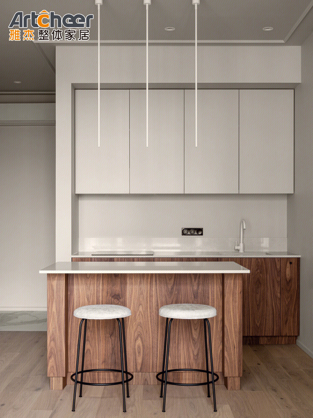 Customized Color Particle Board Kitchen Cabinets With Lacquer Paint Finish For Restaurant Industrial Style