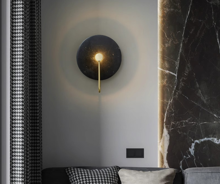 Post-modern simple marble wall lamp living room background wall coffee shop hotel staircase aisle lamp bedroom bedside lamp