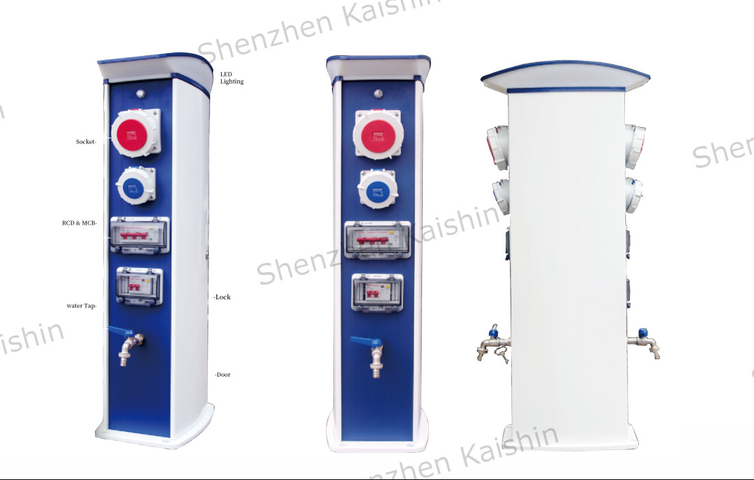 ISO Dock Marina Pontoon Jetty Pedestal Dock Power and Water Pedestal Water Power Pedestal Hydropower Box