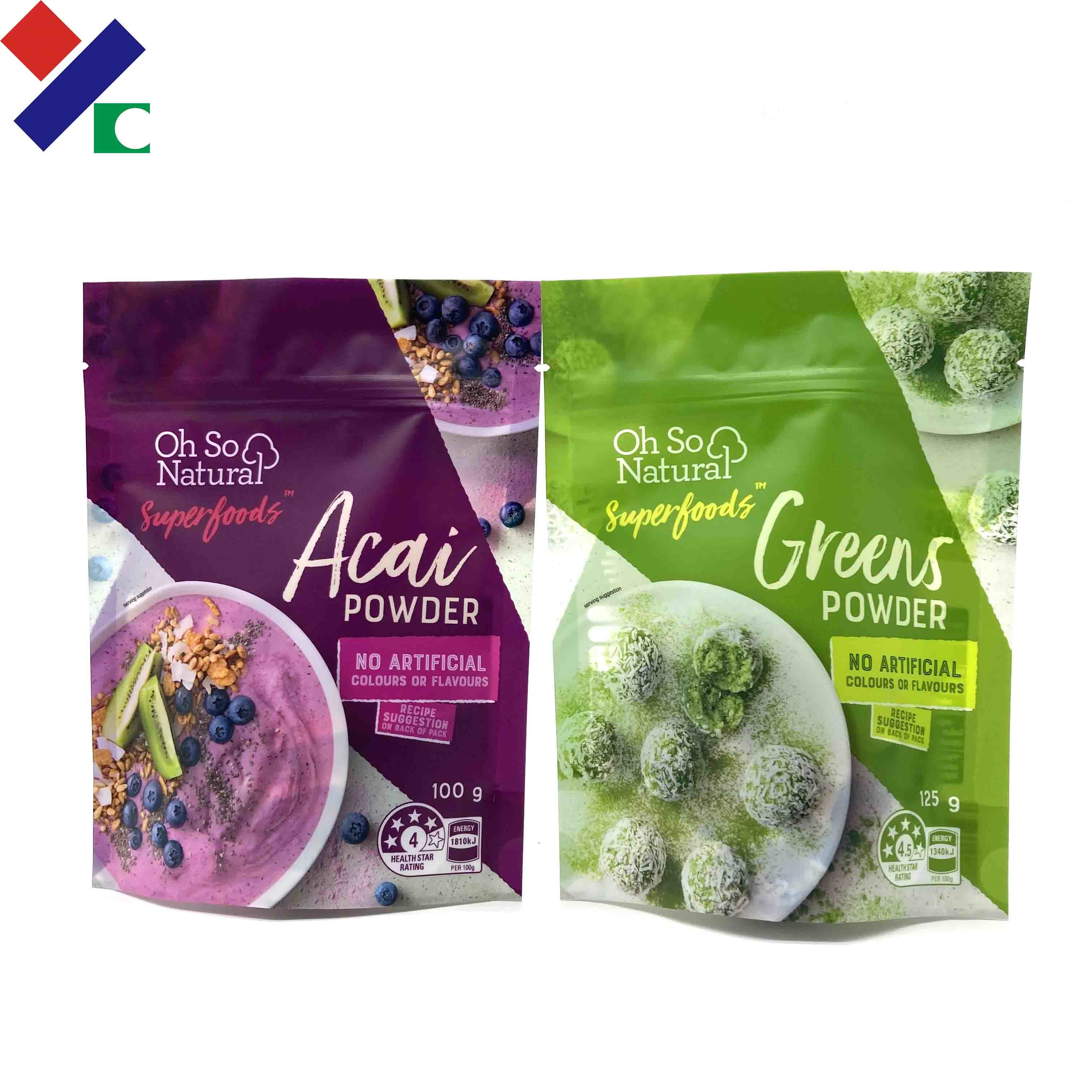 Non Leakage Mylar Packaging Bags , 180 Micron Printed Stand Up Pouches With Zipper