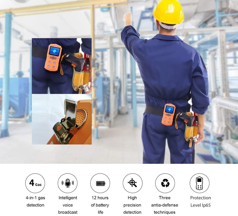 4 In 1 Colorful Portable LEL Gas Detector With Hose / Probe