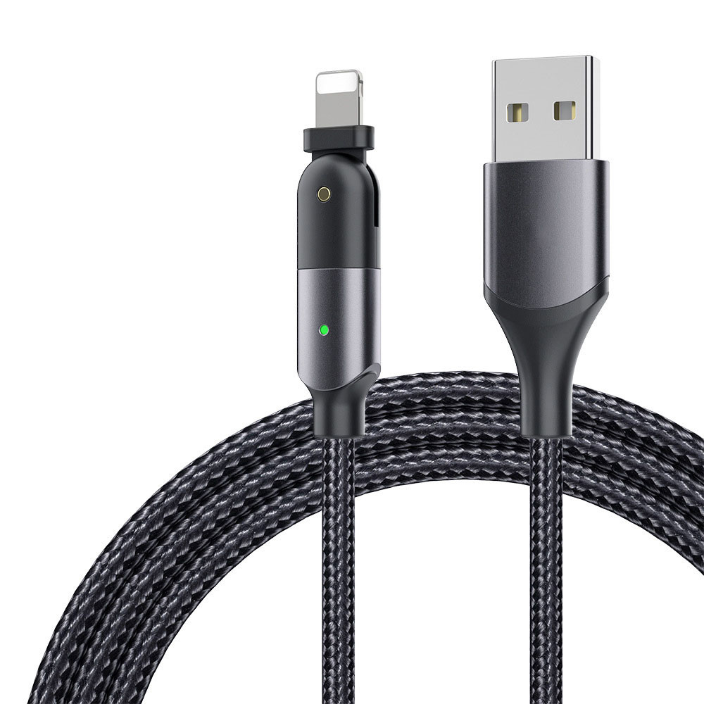 480mbps Mobile Phone Cables 2.4A 1.2m Power Charging Data Transfer 180 Degree Rotating