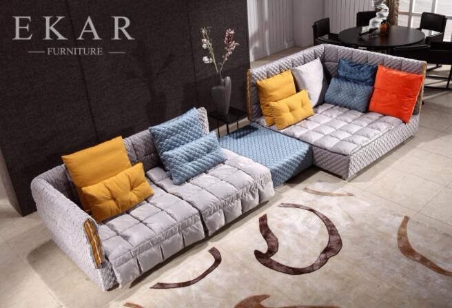 New Colorful Modern Fabric Armless I Shaped Couch Sofa AW-1707