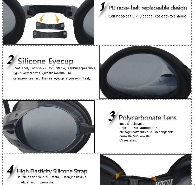 OEM ODM No Leaking Triathlon Goggles Open Water Anti Fog UV Protection
