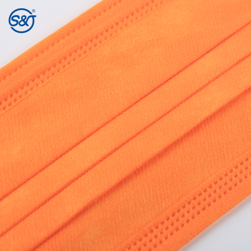 4 Layers Disposable Face Masks Orange Doctors Mouth Mask TYPE IIR/ASTM F2100 LEVEL 3