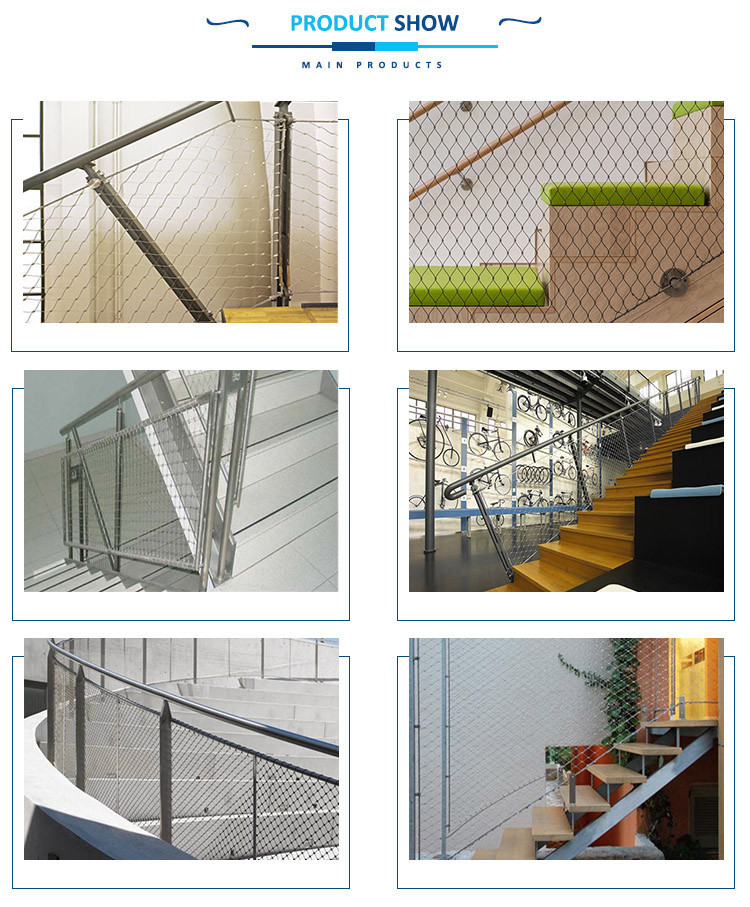 stainless steel 304/316 wire rope mesh fence,Stair handrail Decorative Guardrail mesh