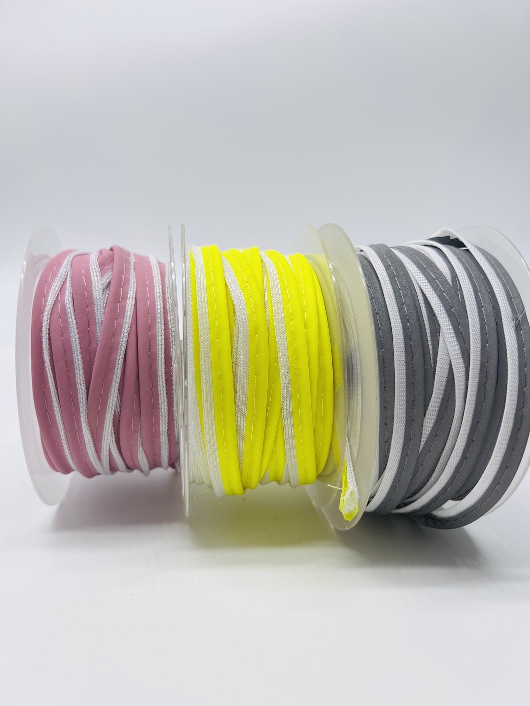 Polyester TC Elastic Reflective Piping For Sewing On Clothes Reflective Backpack Edging