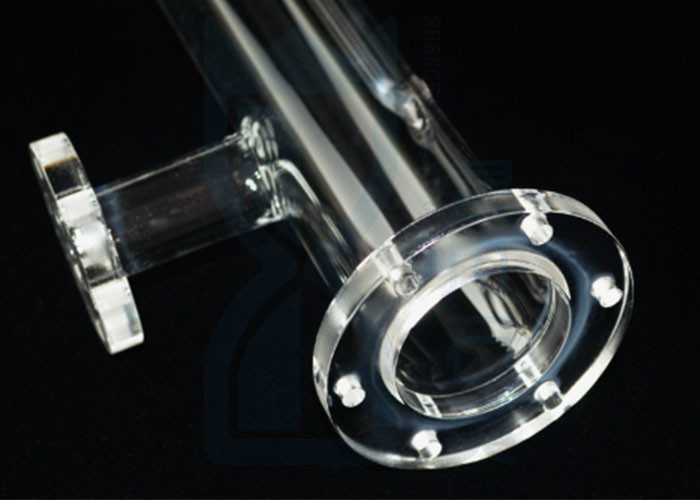 Solar Reactor Fused Quartz Glass Tube Heat Resistant With Flange