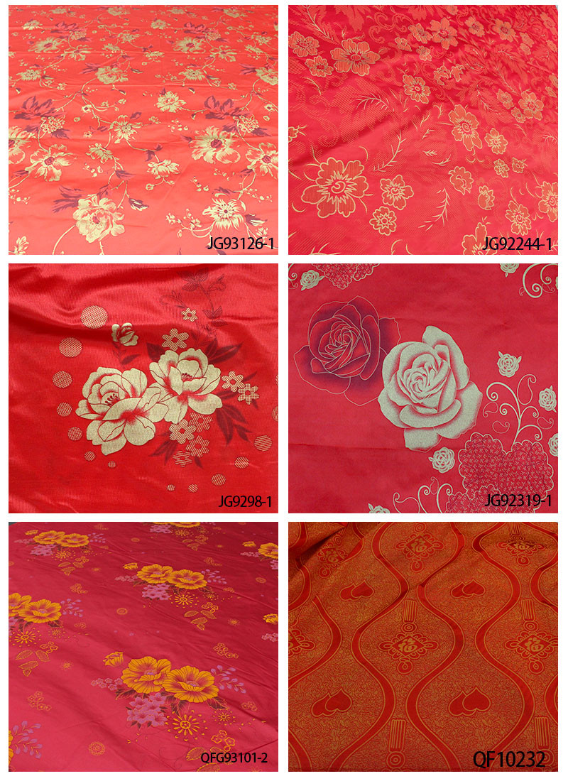 100% Polyester Golden Pongee Mattress Quilting Fabric Warp Knitting Printing