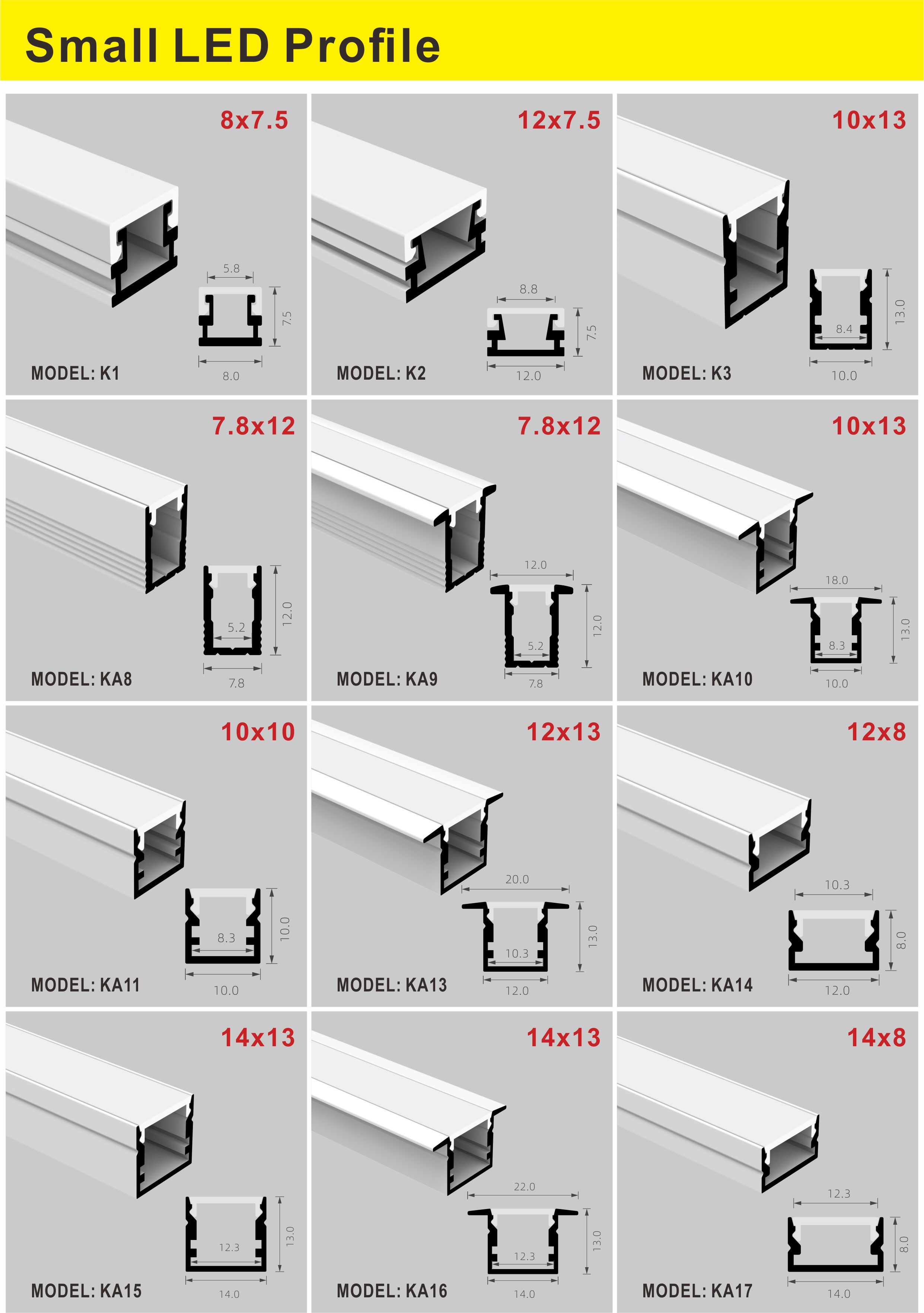 PMMA Recessed LED Strip Profile Aluminum Extrusion H11mm With PC Diffuser
