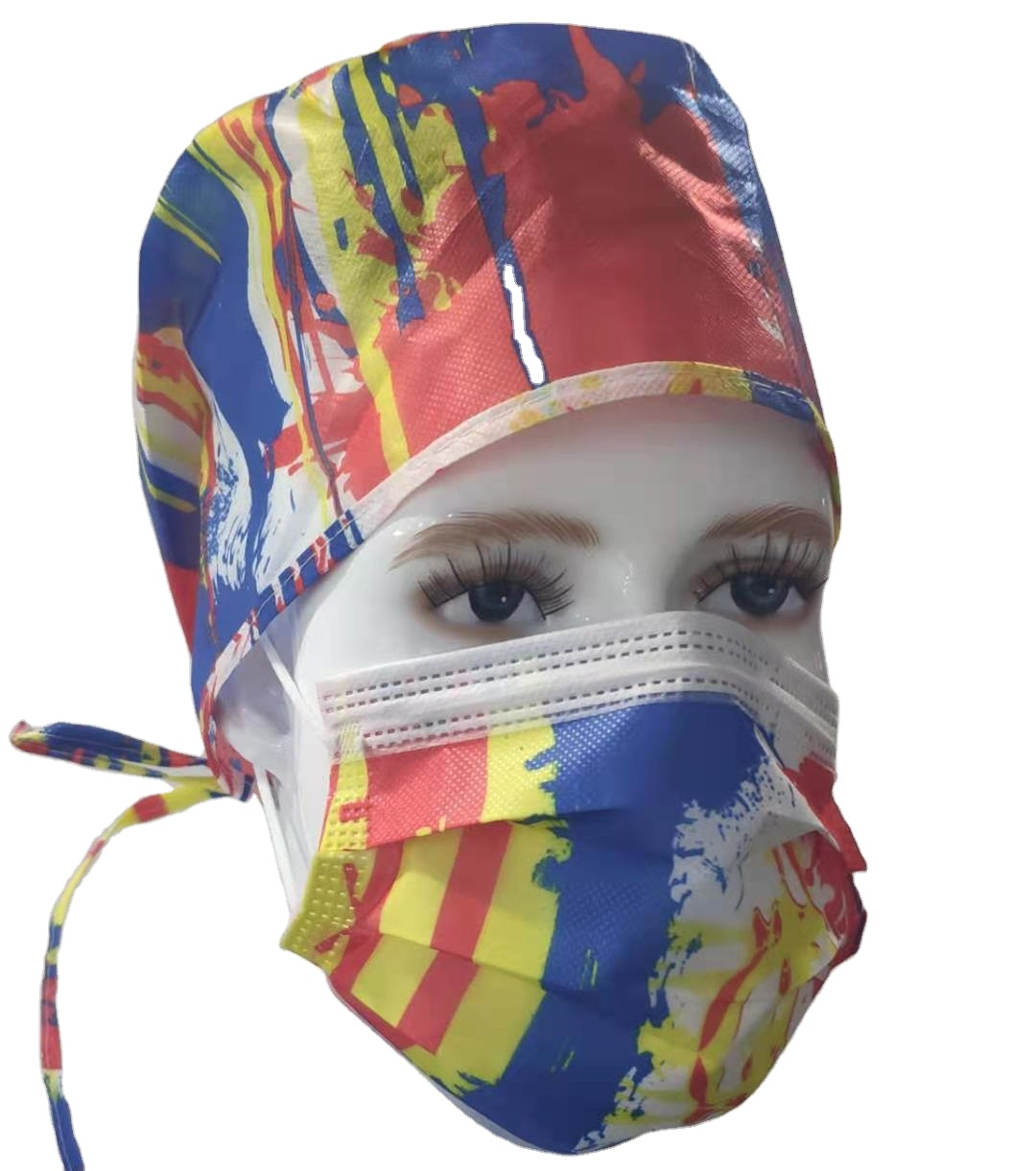 S&J 3 ply disposable printed face mask african custom logo printed medical surgical face mask printed