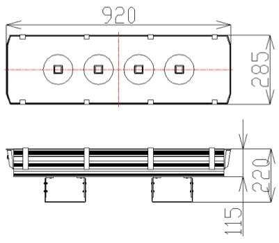 High Brightness 200W LED Tunnel Light for Warehouse with Big Heat Sink CE RoHS FCC