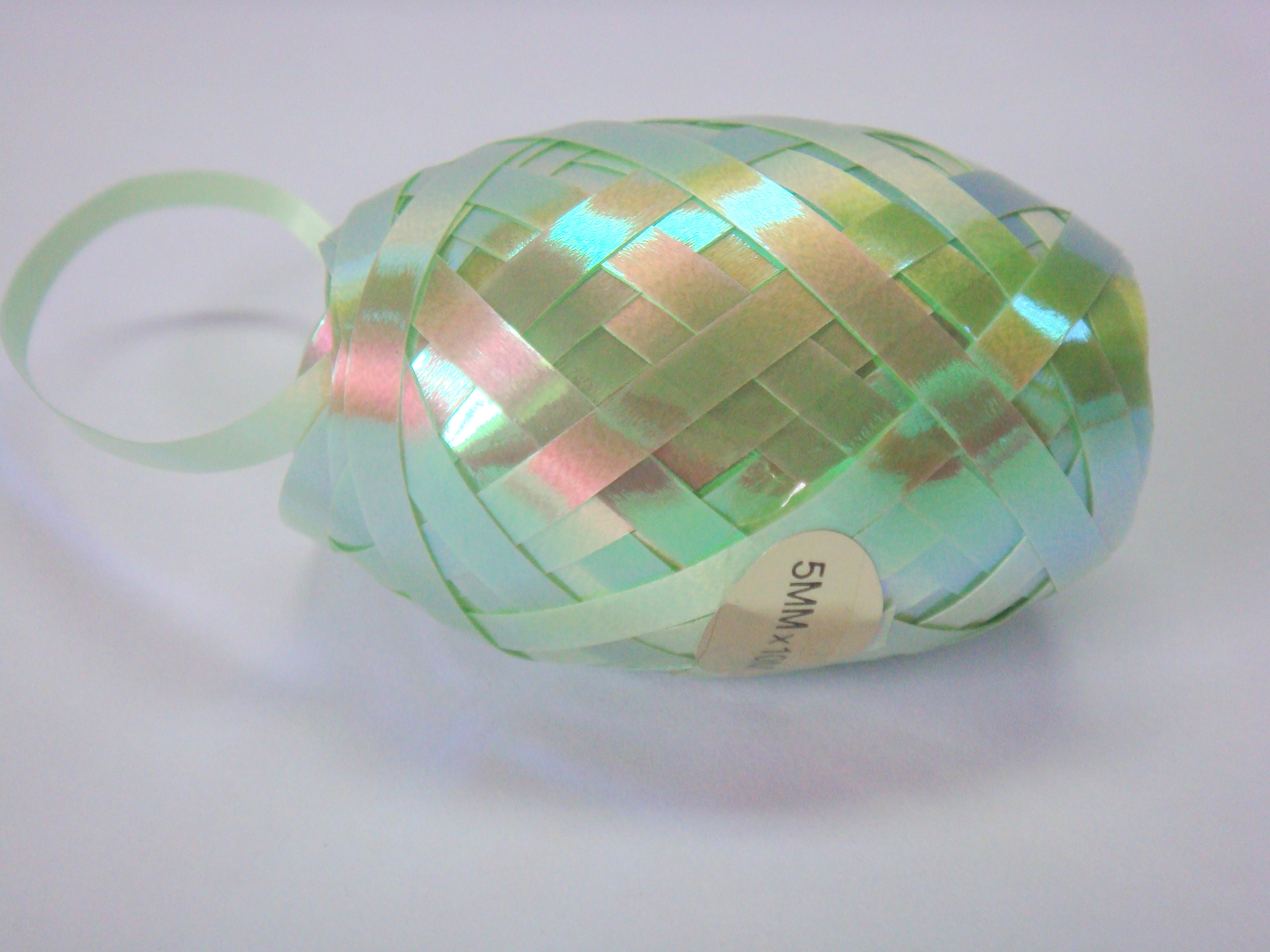 Iridescent rainbow 5mm10m Curled Ribbon Egg for Wedding and Valentine's day decoration