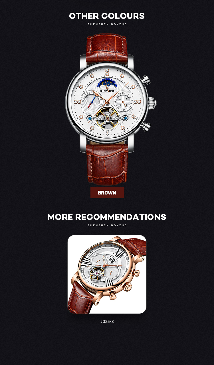 KINYUED Custom Logo Men Watch Automatic Mechanical Wrist Watch Chinese Mechanical Watch Movement