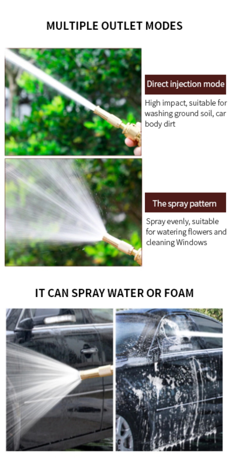 4" rotation Water Spray Gun For Garden With Full Brass Nozzle