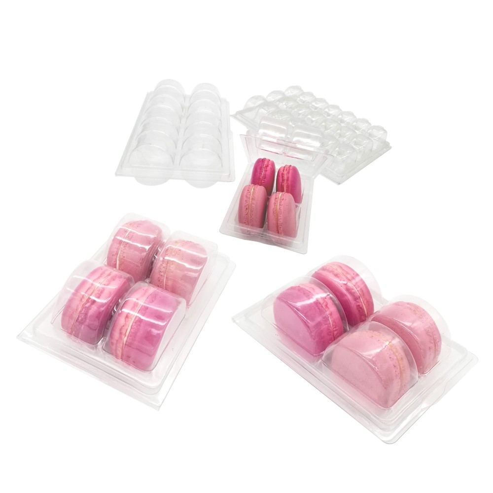 Plastic PVC PET candy cookie custom 6pcs macaron packing gift packaging box Wholesale