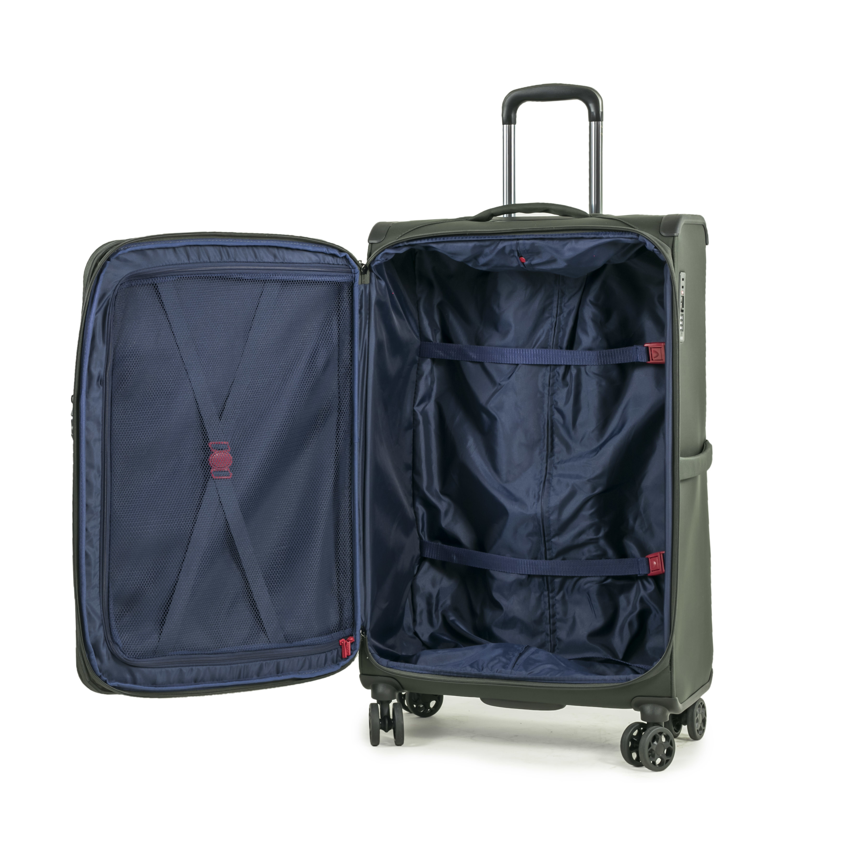 Reinforced Handle Red 0.8mm Aluminum Soft Trolley Luggage