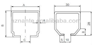 4m / 6m C Track Festoon System C32 Trolley Cable Holding System