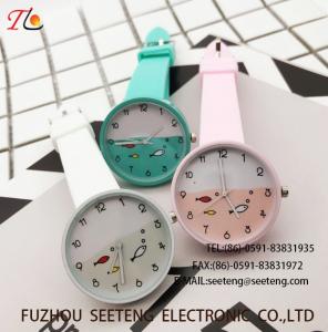 China custom logo silicone plastic watch with all normal color available fashional watch  Multicolor strap Cute watch on sale