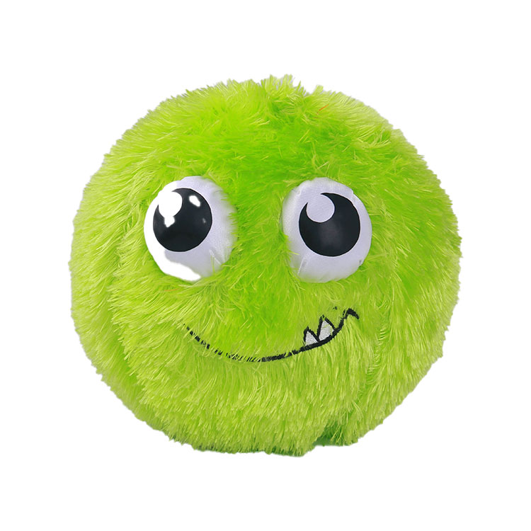 Unisex 6" Purple Furry Monster Plush Round Ball Stuffed Animal Toy Alien PVC Inner Ball Material