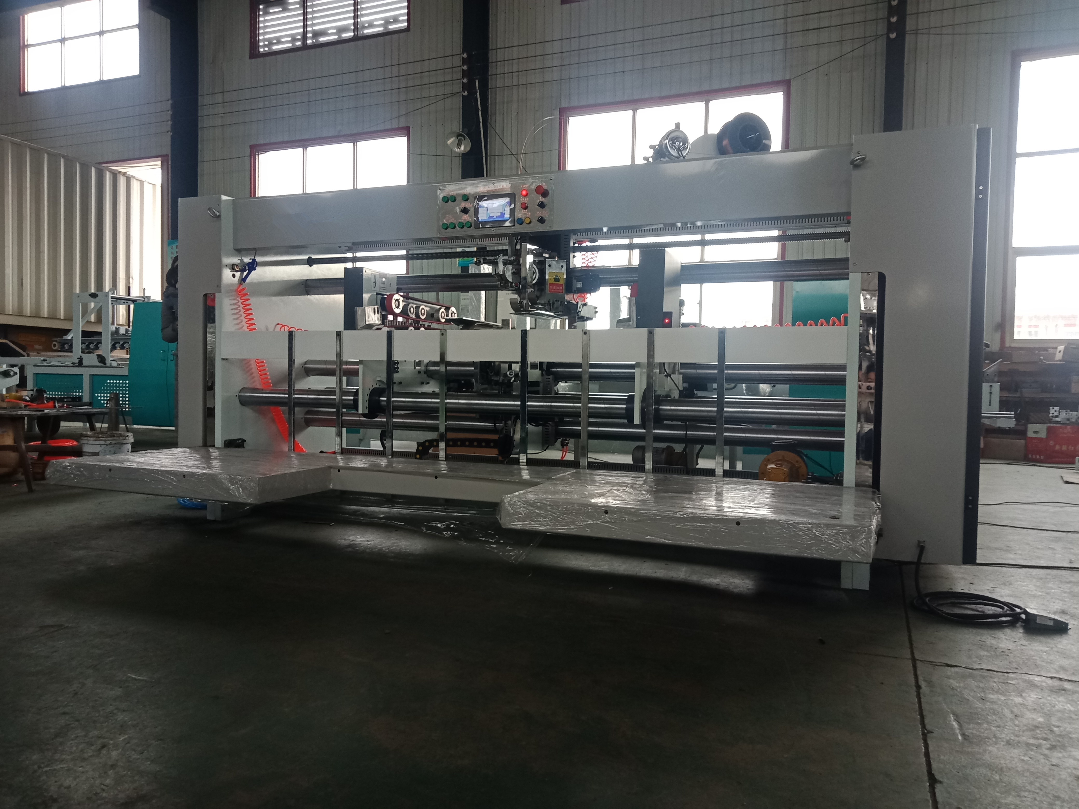 6000 Semi Automatic Double Piece Box Stitching Corrugated Carton Box Making Machine