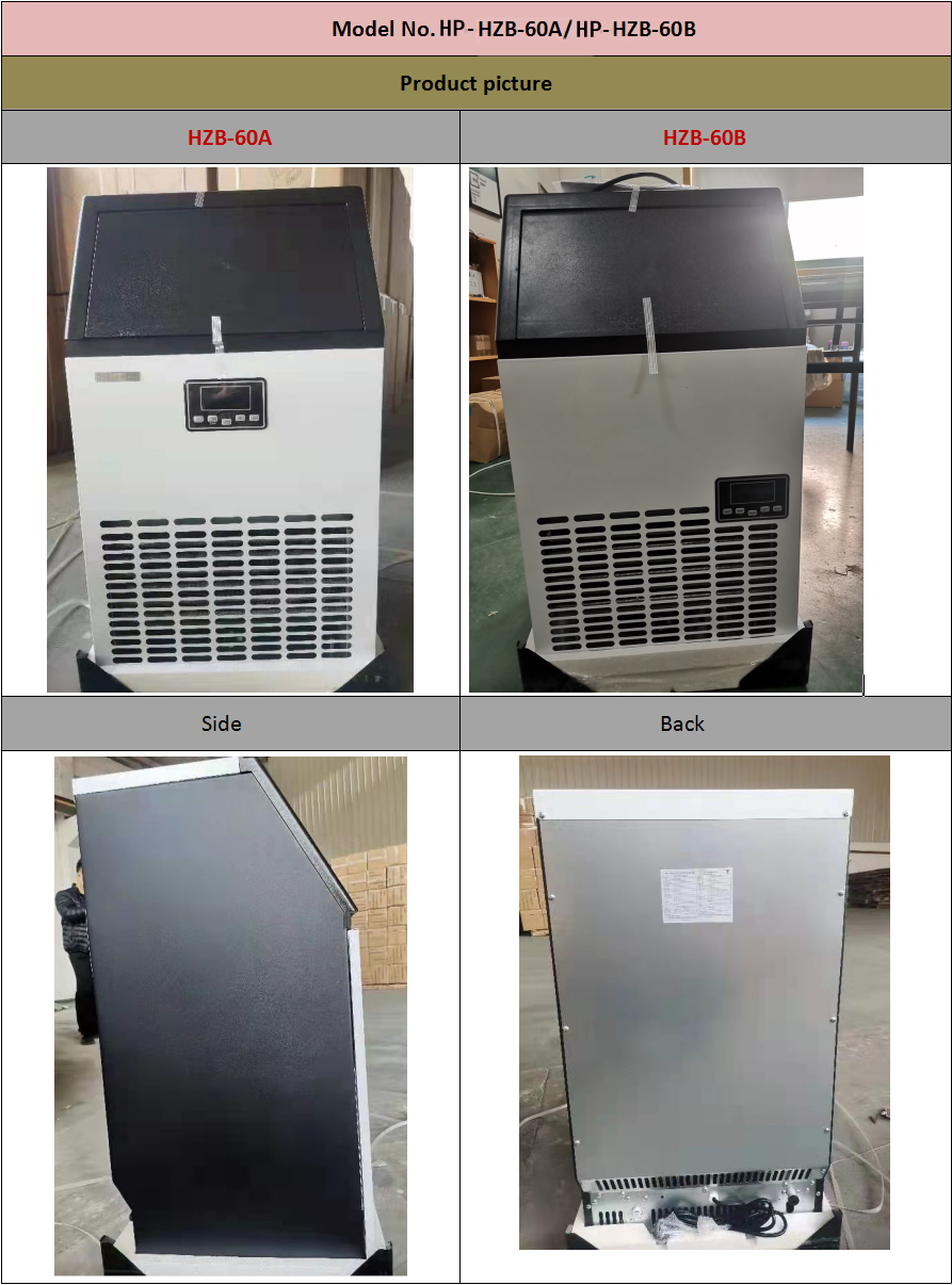 Ice Block Making Machine 60kg Ice Cube Maker Automatic Home Commercial Small Ice Maker for Ice output per 24 hours 50KG