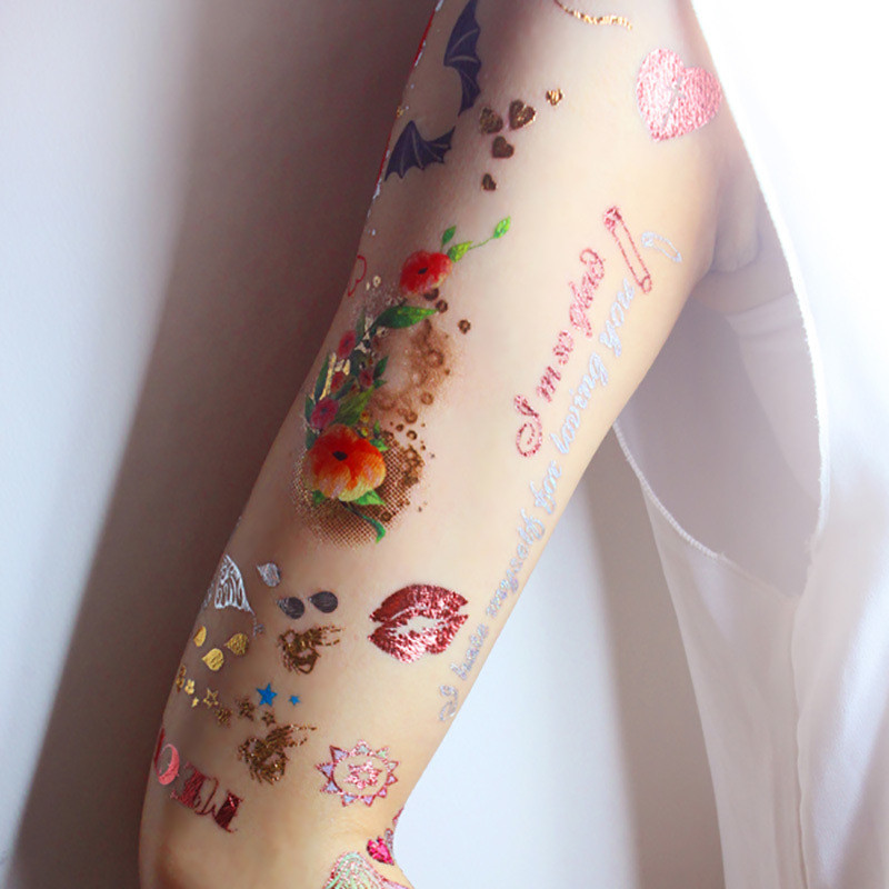 Bride temporary gold tattoo