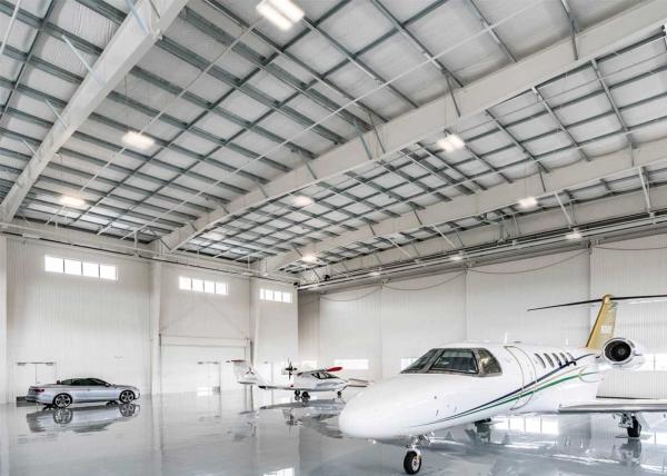 Steel Framed Structures Prefabricated Metal Airplane Hangar Kits With Office