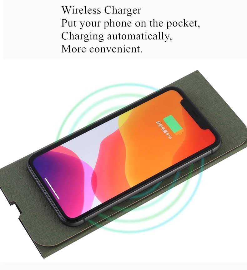 Fast Charger Multifunction Folding Wireless Charging Mouse Pad Pu Leather Square