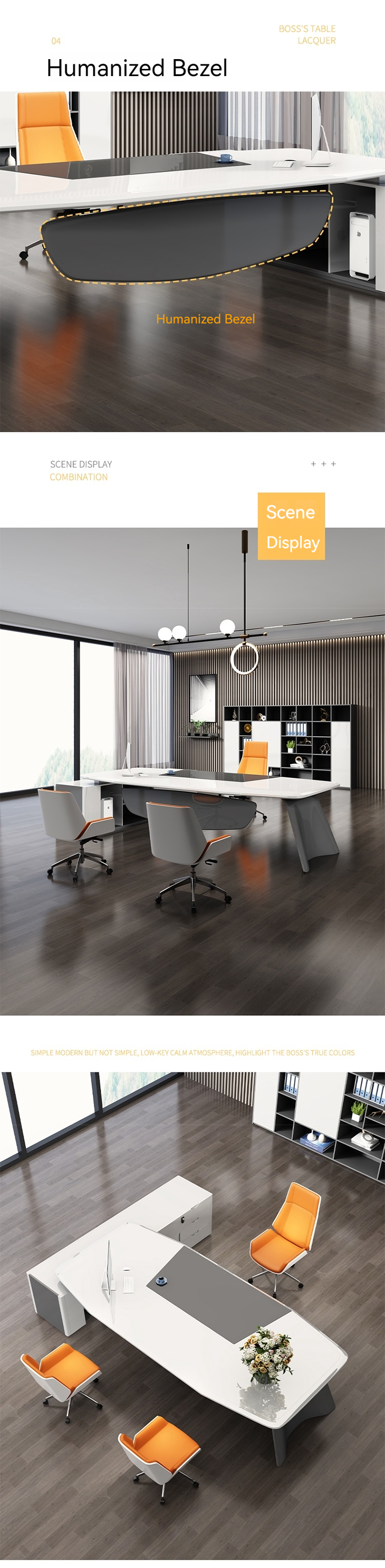 Mall Light Luxury Baking Lacquer Boss President Table Office Furniture Office Desk