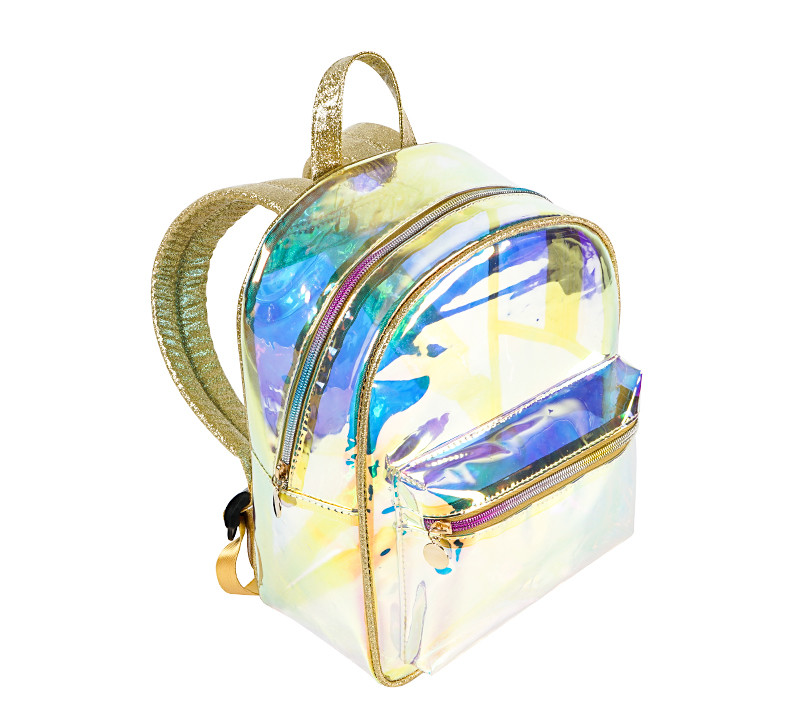 Custom Holographic Reflective Bags Wholesale Rainbow TPU Clear Backpack