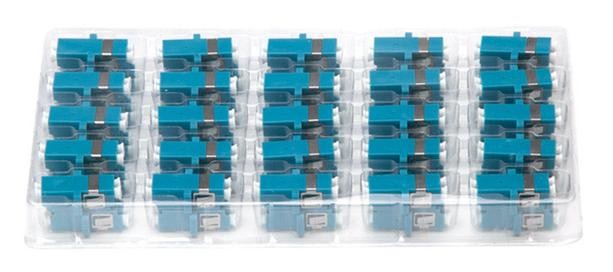 FTTH LC Fiber Optic Connector Duplex Blue Single Mode With Flange