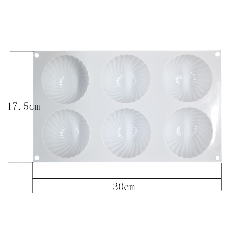 Handmade Decorative Silicone Cake Mold 6 Cavities Custom Logo LFGB Approved