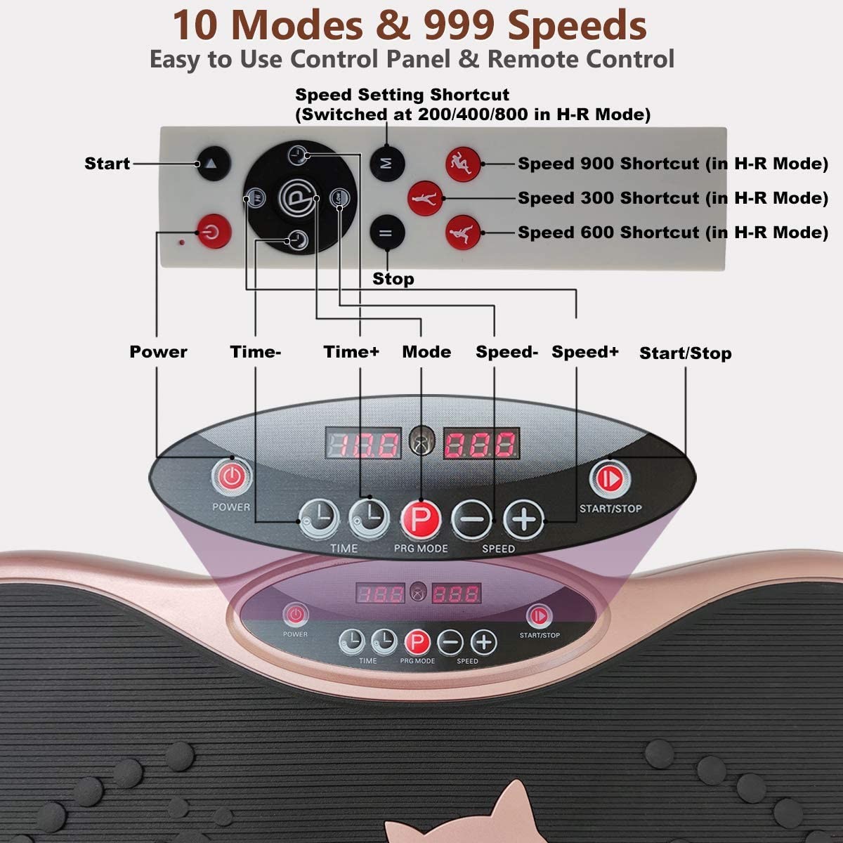Home Training Fitness Vibration Plates Whole Body Exercise Remote Control 200W