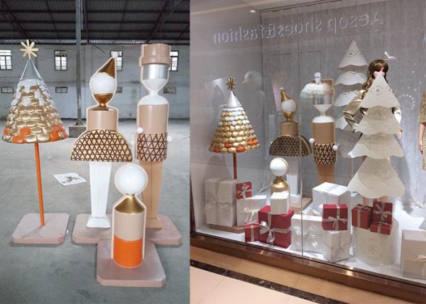 Eco Friendly Shop Display Christmas Decorations Xmas Tree Customized Holiday