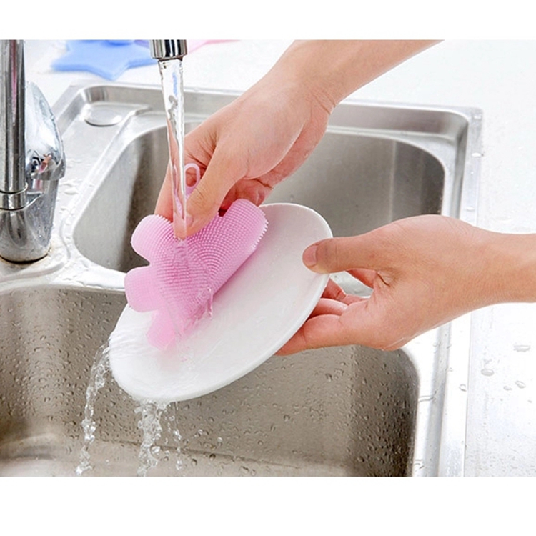 Fancy reusable high quality silicone cleaning pad plum blossom brush soft cleaning tool kitchen tool customized silicone brush