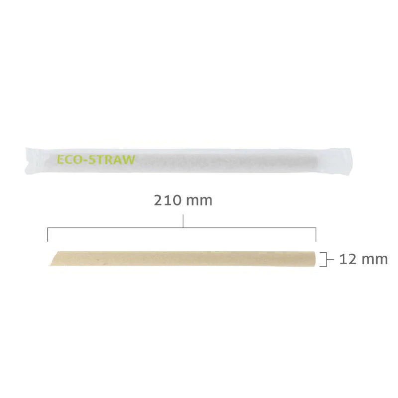 20cm Green Bamboo Fiber Straws Compostable Straws Bulk For Milk Cold Drinks