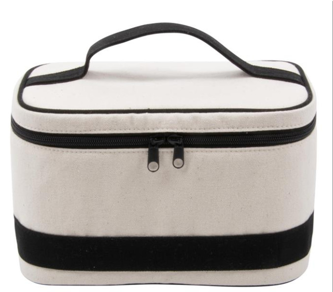 canvas train case jewery bag traveling tote roomy interior holds
