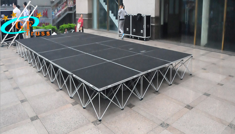 Movable Easy Install Foldable Assembly Portable Steel Truss Design Black Stage